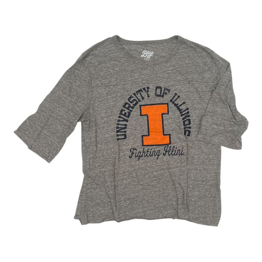 Athletic Top Ls Crewneck By Clothes Mentor In Grey, Size:S