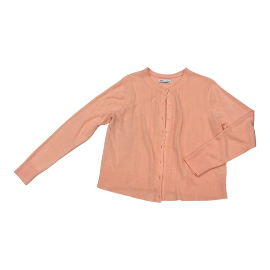 Sweater Cardigan By Croft And Barrow In Peach, Size:L