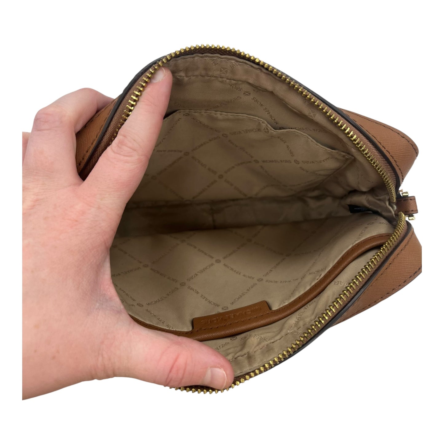 Crossbody Designer By Michael Kors In Brown, Size:Small