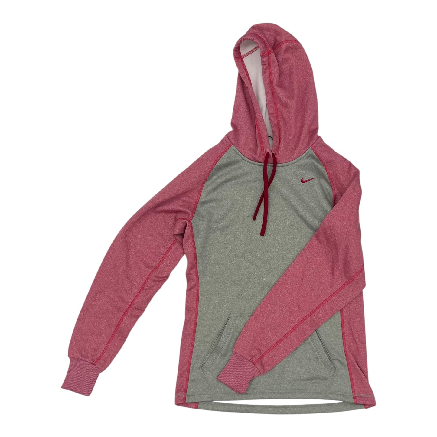 Athletic Sweatshirt Hoodie By Nike Apparel In Grey & Pink, Size:Xs