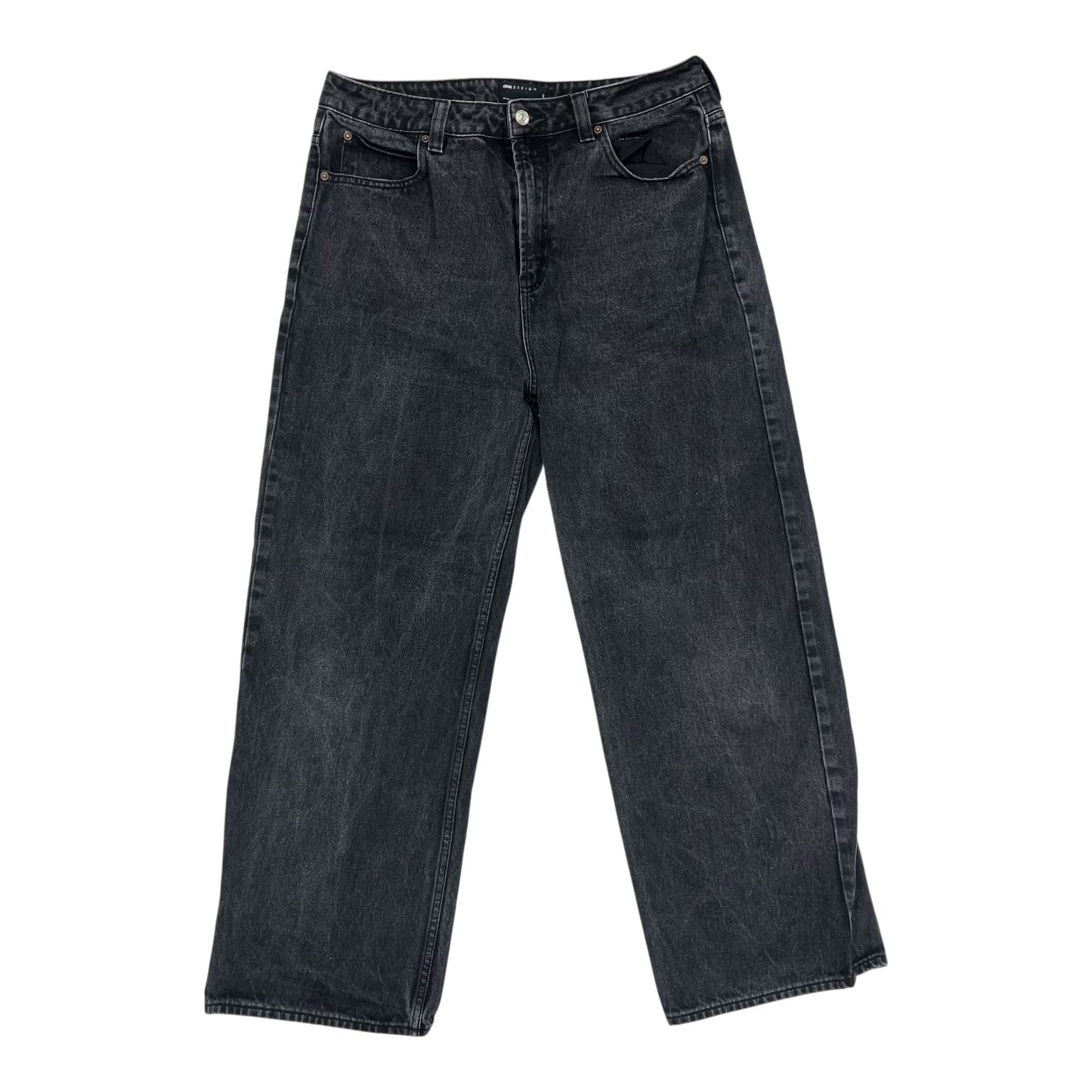 Jeans Wide Leg By Asos In Black Denim, Size:10