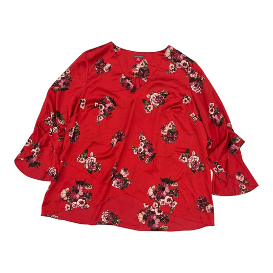 Blouse Ls By Vince Camuto In Red, Size:3X