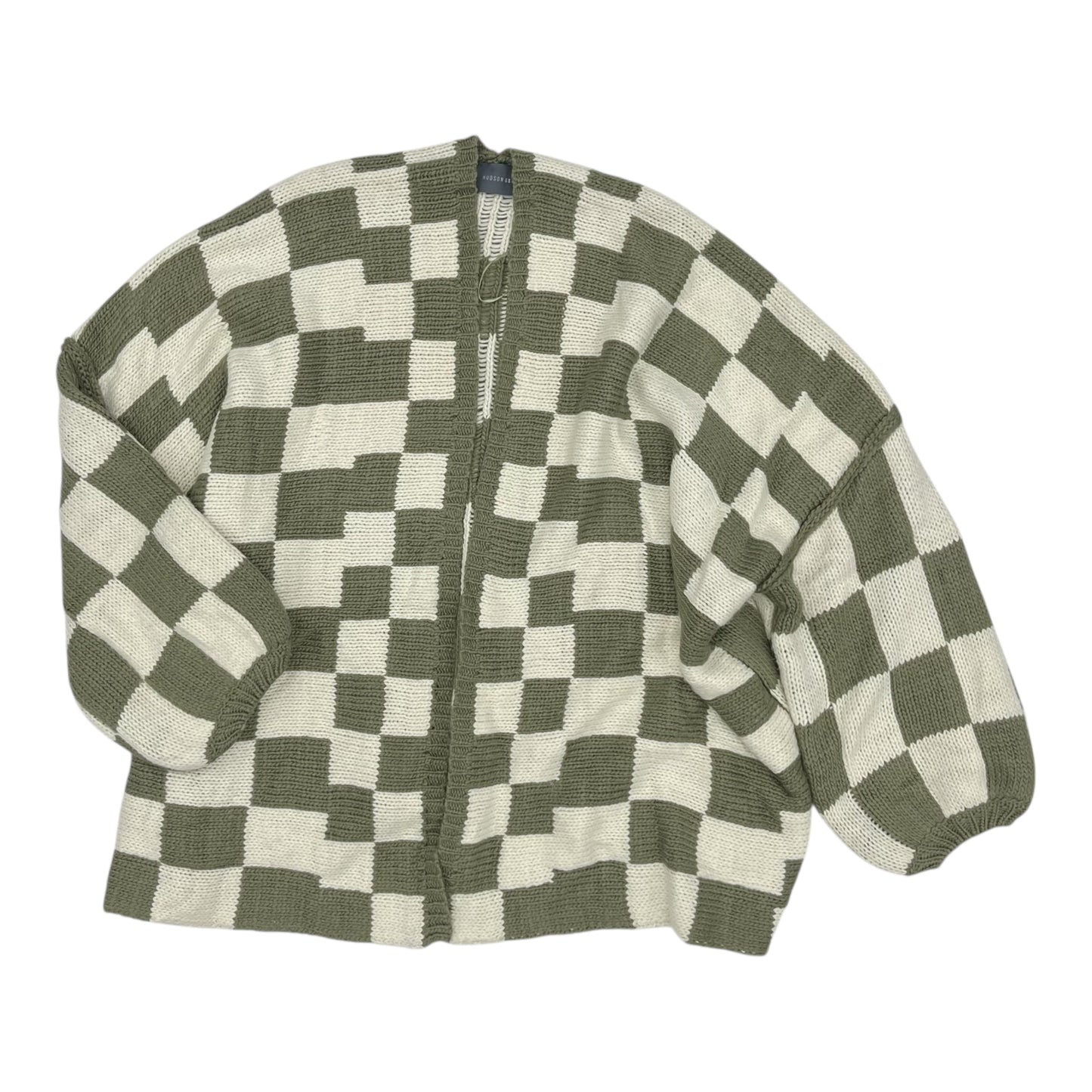 Sweater Cardigan By Clothes Mentor In Cream & Green, Size:L