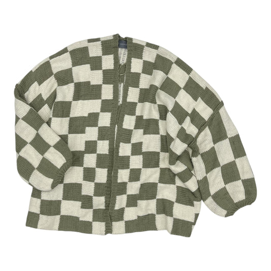 Sweater Cardigan By Clothes Mentor In Cream & Green, Size:L