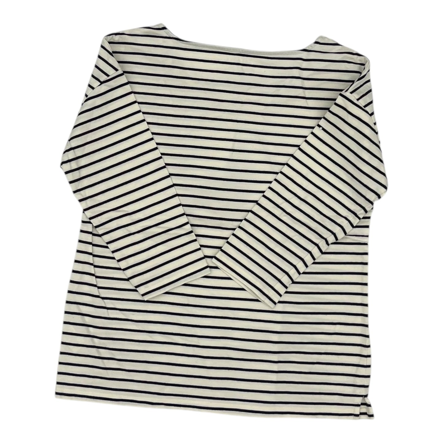 Top 3/4 Sleeve By Talbots In Black & Cream, Size:M