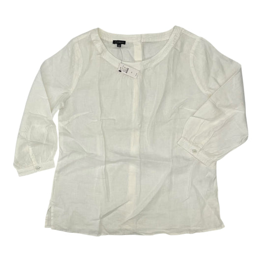 Blouse 3/4 Sleeve By Talbots In Cream, Size:M
