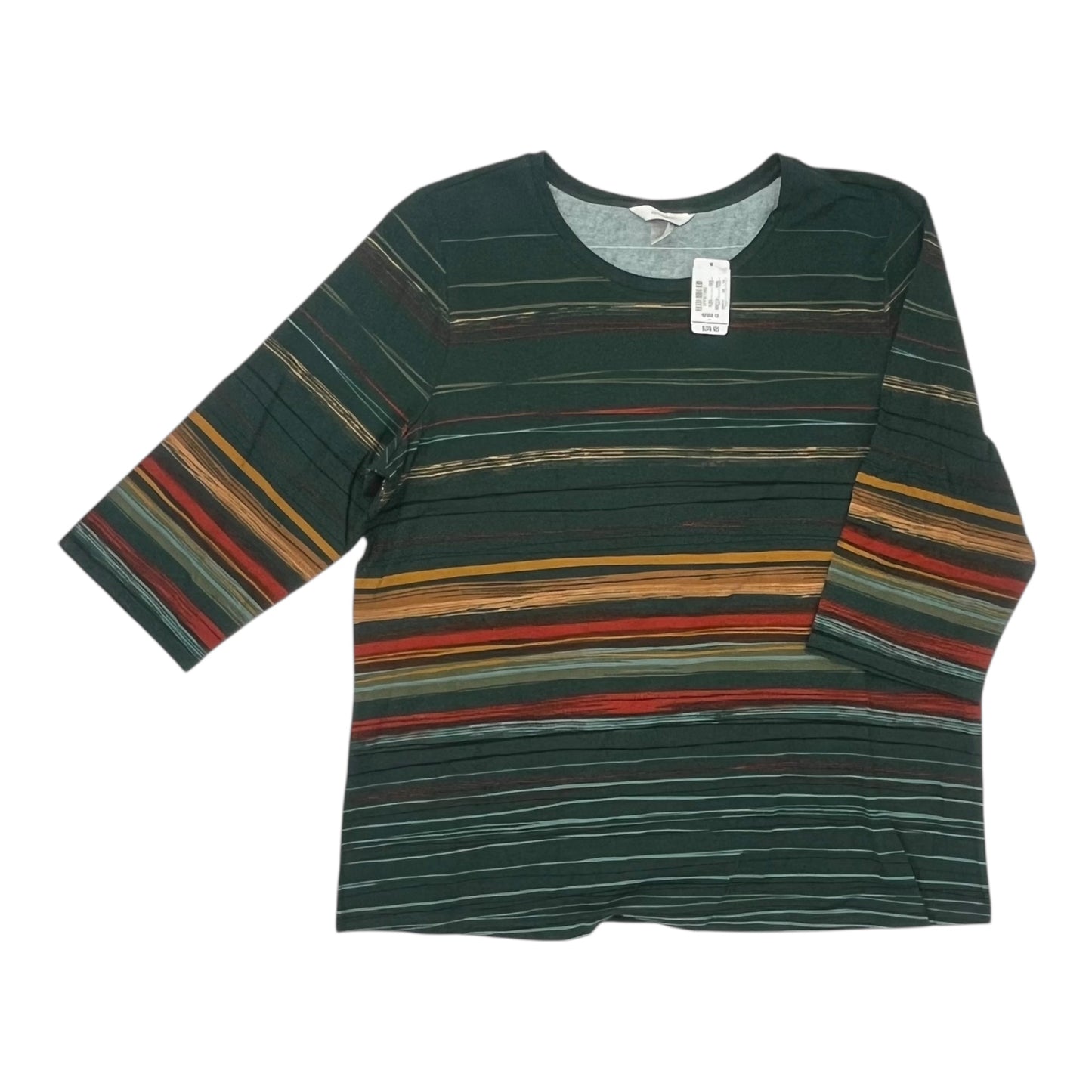 Top 3/4 Sleeve By Cj Banks In Green, Size:1X