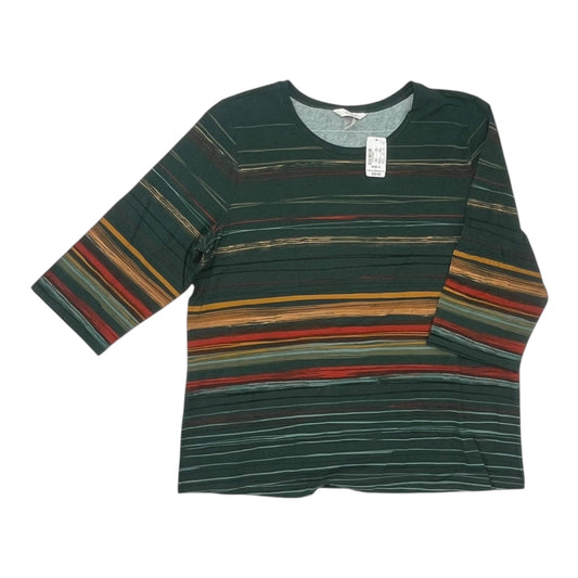 Top 3/4 Sleeve By Cj Banks In Green, Size:1X