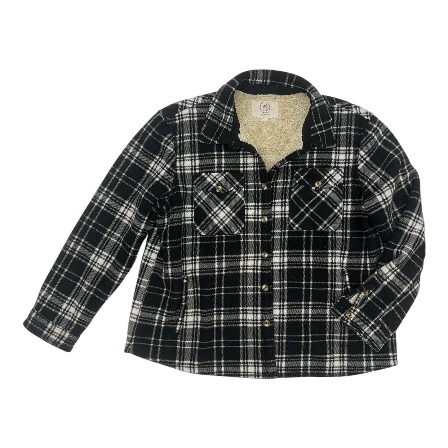 Jacket Shirt By Sage In Black, Size:Xl