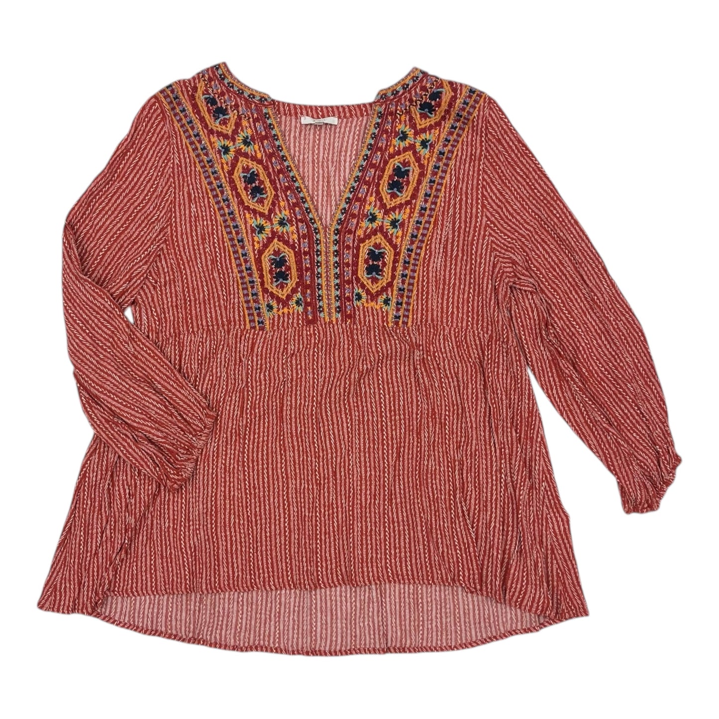 Blouse Ls By Jodifl In Red, Size:L