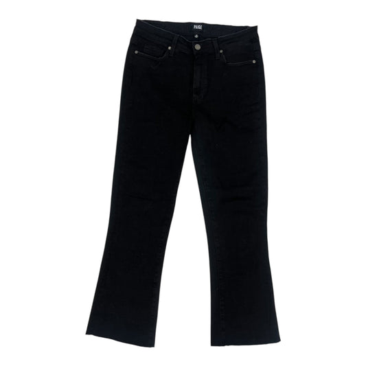 Jeans Cropped By Paige In Black Denim, Size:6