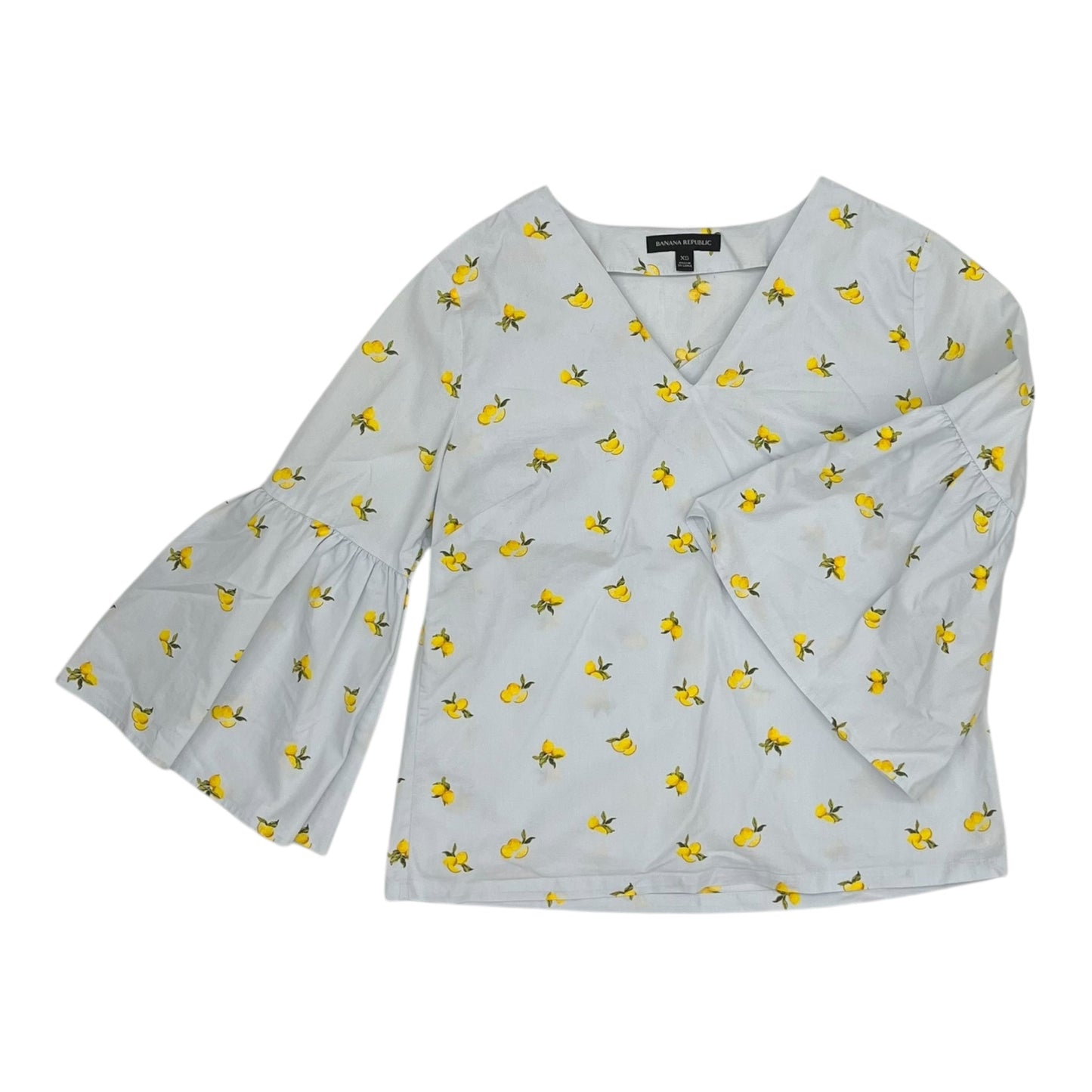 Top 3/4 Sleeve By Banana Republic In Blue, Size:Xs