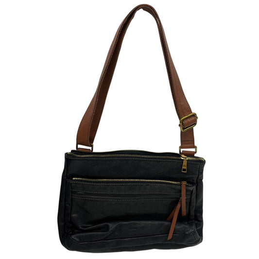 Crossbody Leather By Fossil In Black, Size:Large