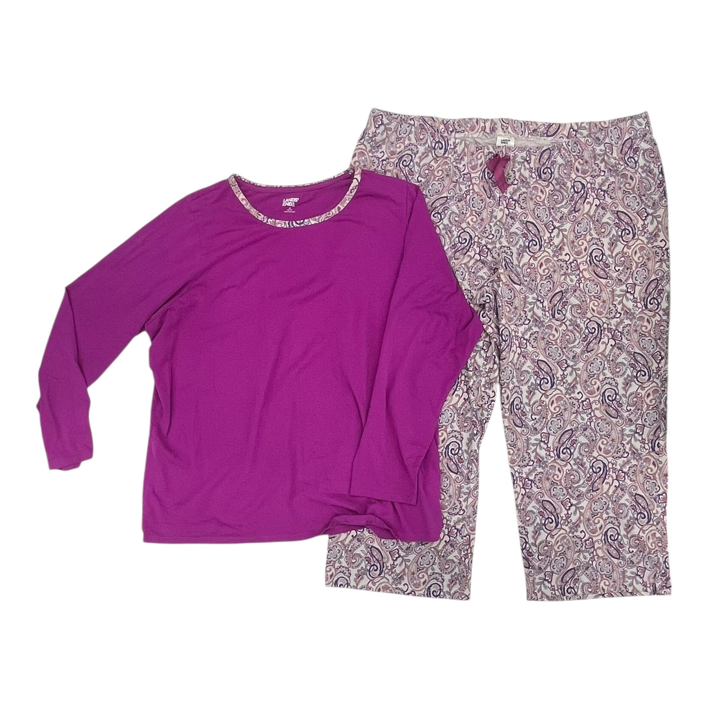 Pajamas 2Pc By Lands End In Purple, Size:2X
