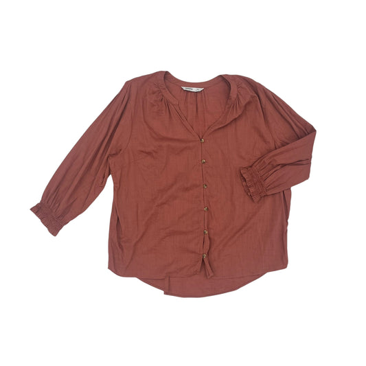 Blouse Ls By Sonoma In Orange, Size:Xxl