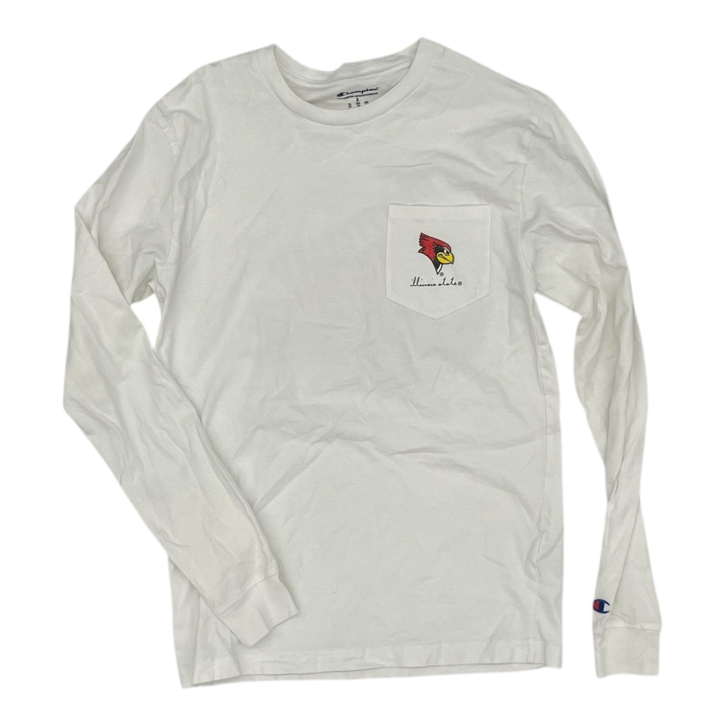 Athletic Top Ls Crewneck By Champion In White, Size:S