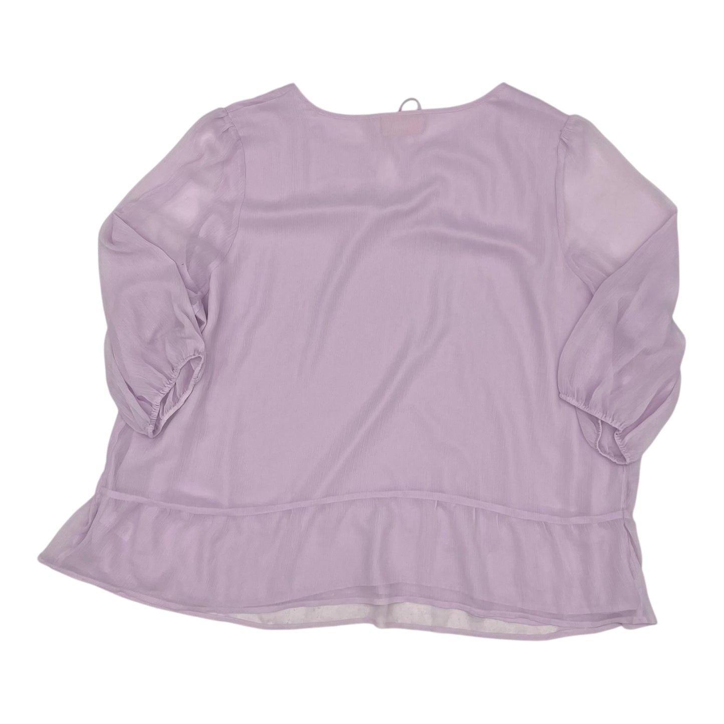 Blouse 3/4 Sleeve By Evri In Purple, Size:3X