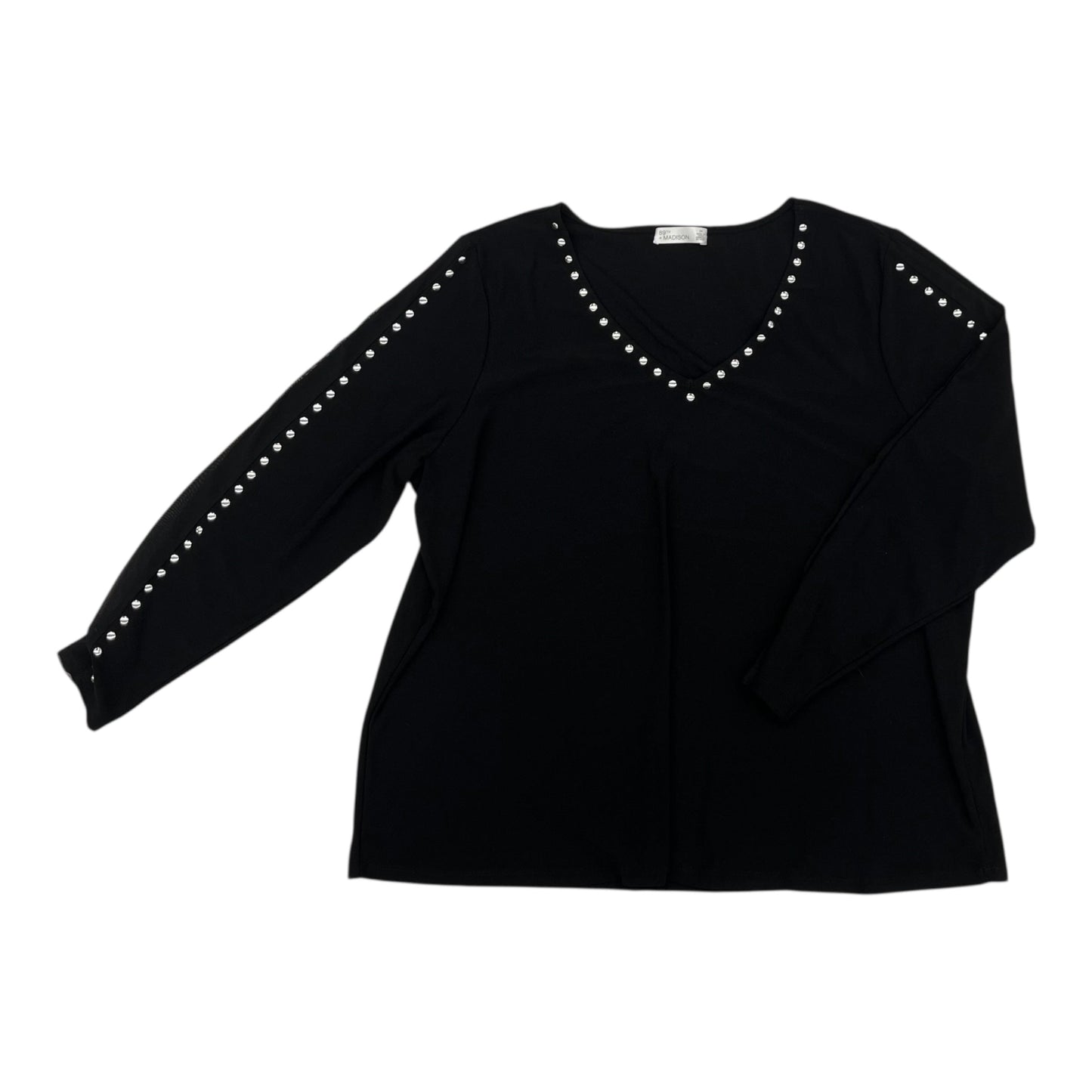 Blouse Ls By 89Th And Madison In Black, Size:2X