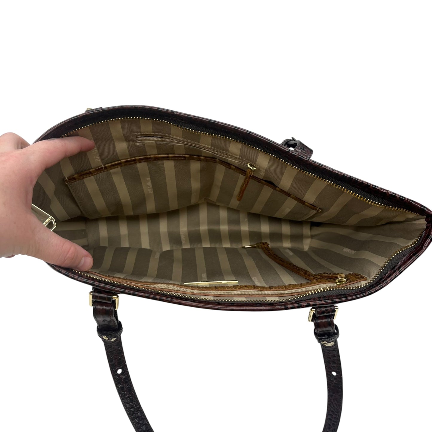 Handbag Designer By Brahmin In Brown, Size:Medium