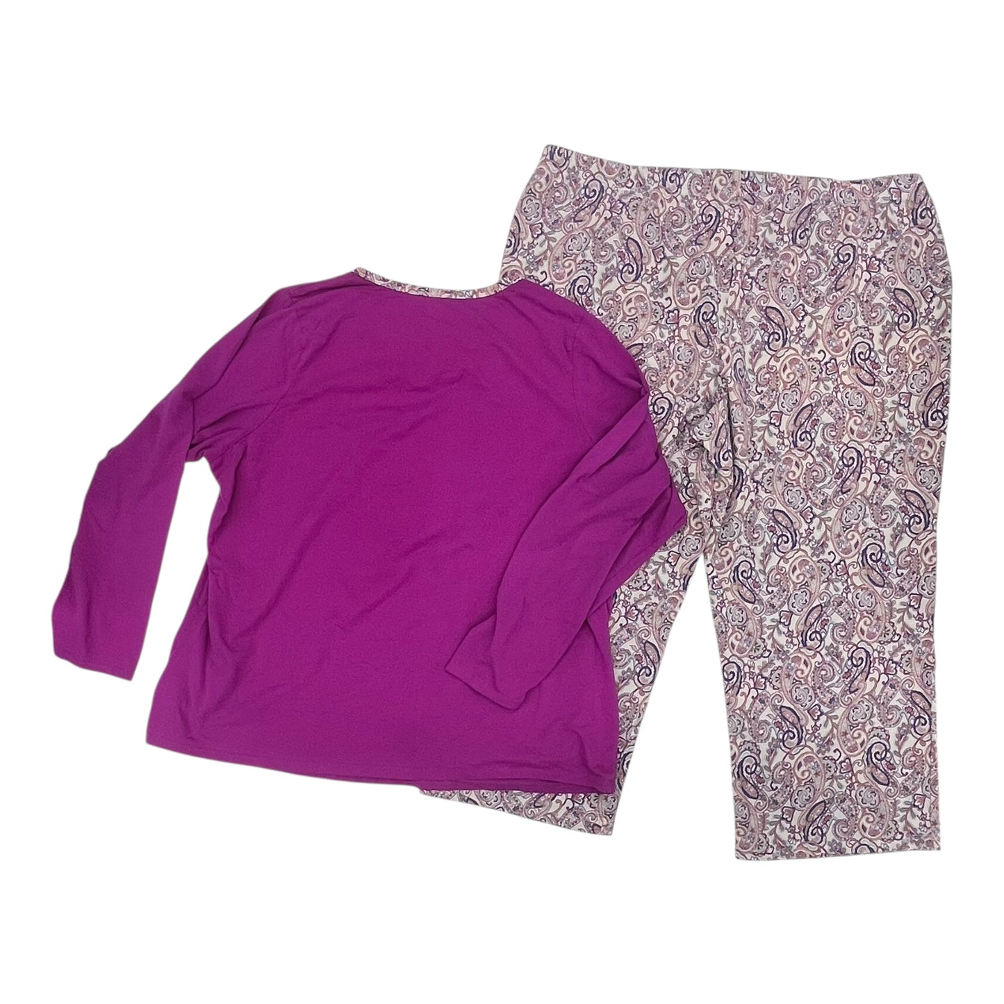 Pajamas 2Pc By Lands End In Purple, Size:2X