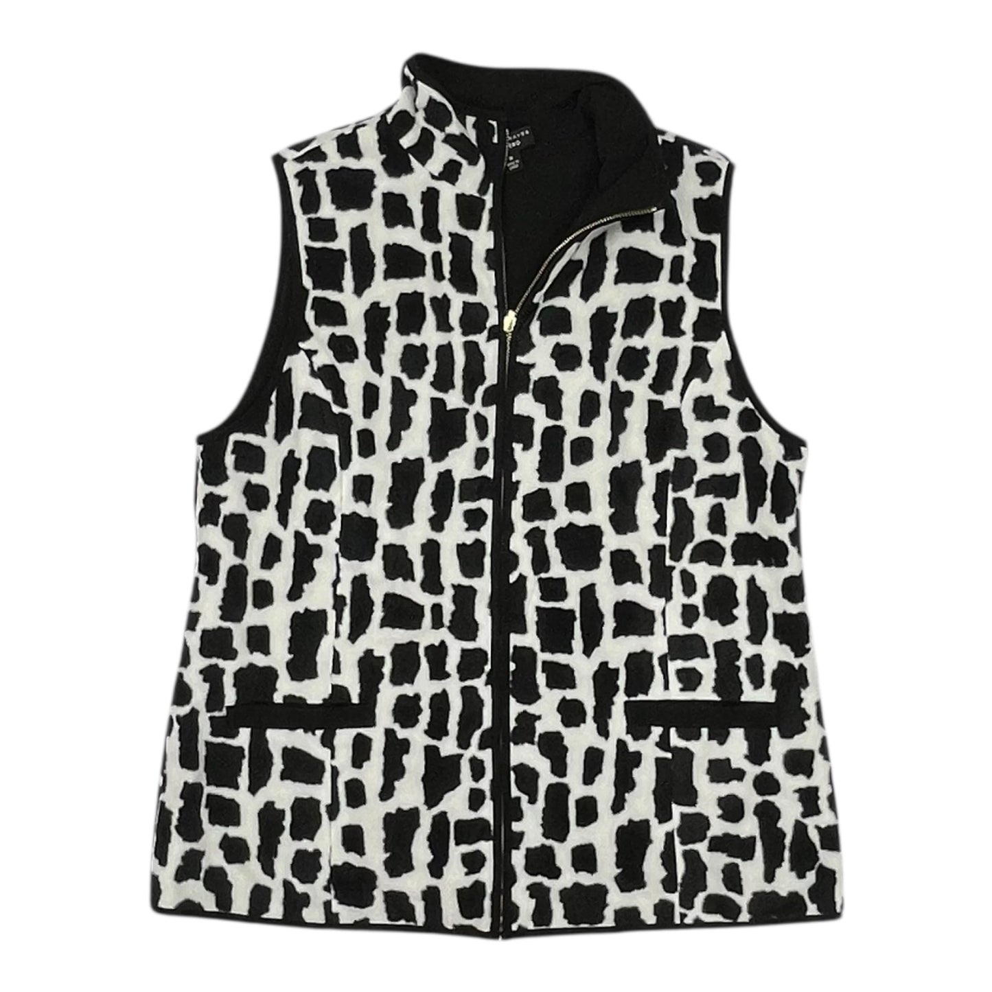 Vest Sweater By Susan Graver In Black & White, Size:M