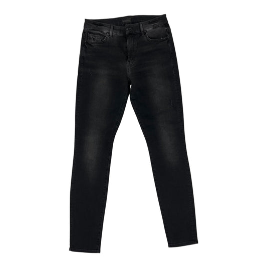 Jeans Skinny By Mother In Black Denim, Size:8