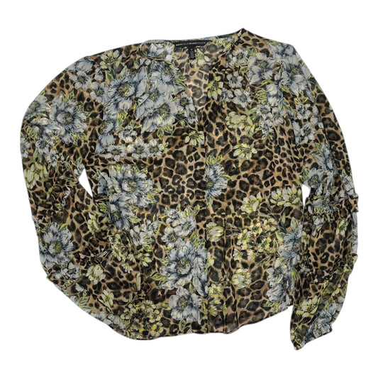 BLOUSE LS by WHITE HOUSE BLACK MARKET In ANIMAL PRINT, Size: S