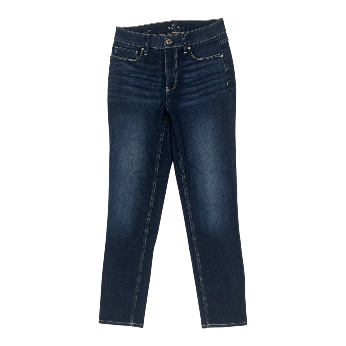 Jeans Skinny By White And Warren In Blue Denim, Size:2