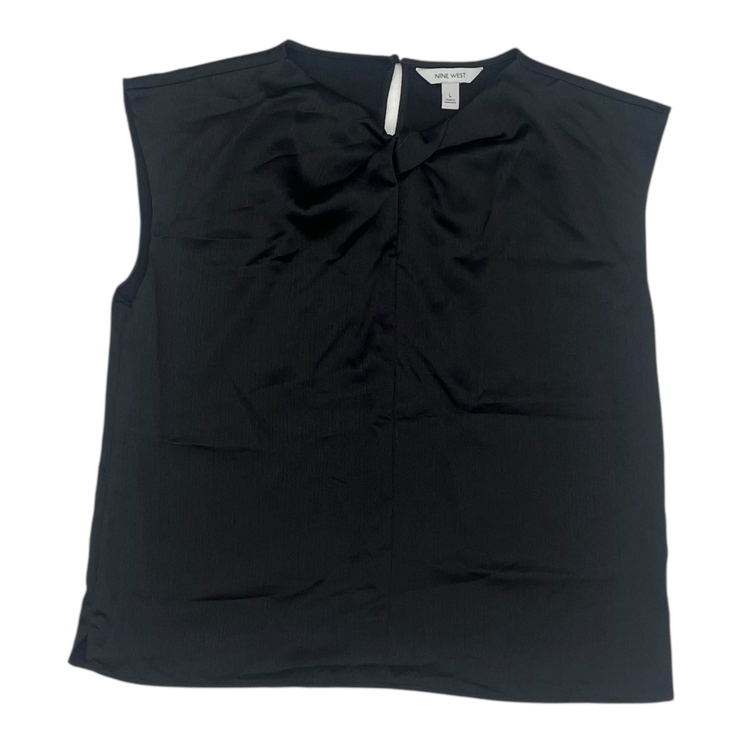Blouse Sleeveless By Nine West In Black, Size:L