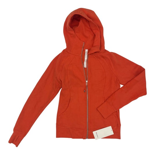Athletic Jacket By Lululemon In Orange, Size:M