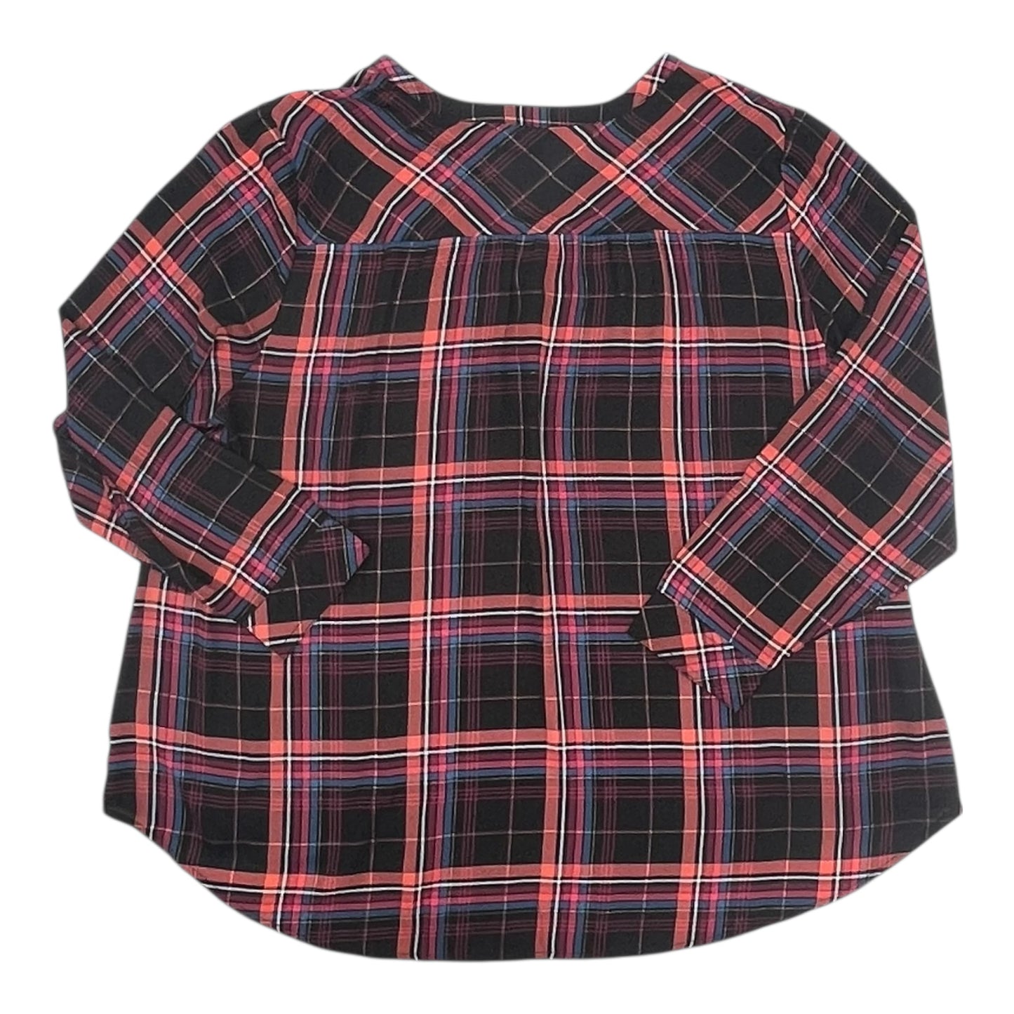 Blouse 3/4 Sleeve By Torrid In Black & Orange, Size:3X