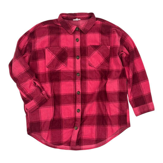 Jacket Shirt By Maurices In Pink, Size:1X