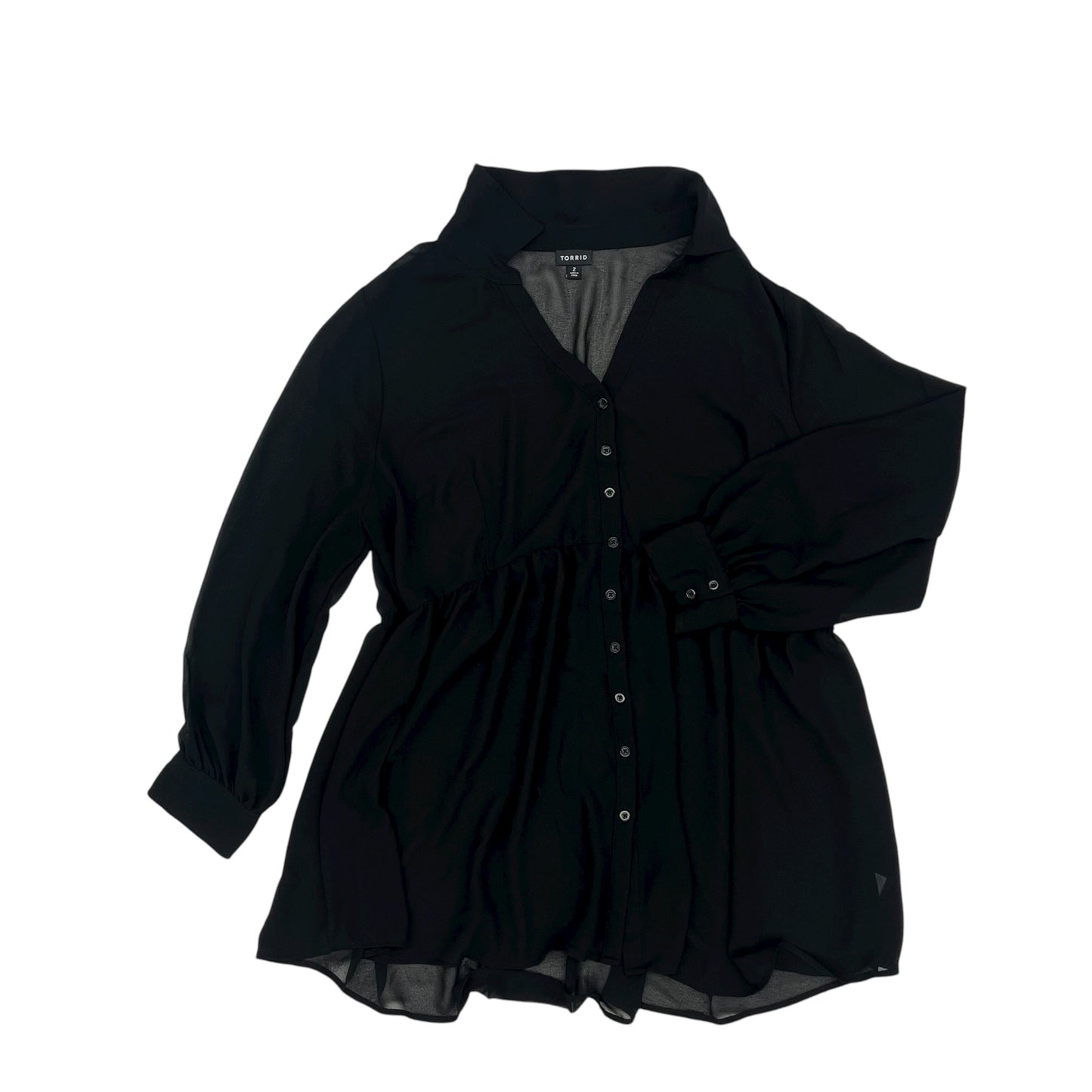 Blouse Ls By Torrid In Black, Size:2X