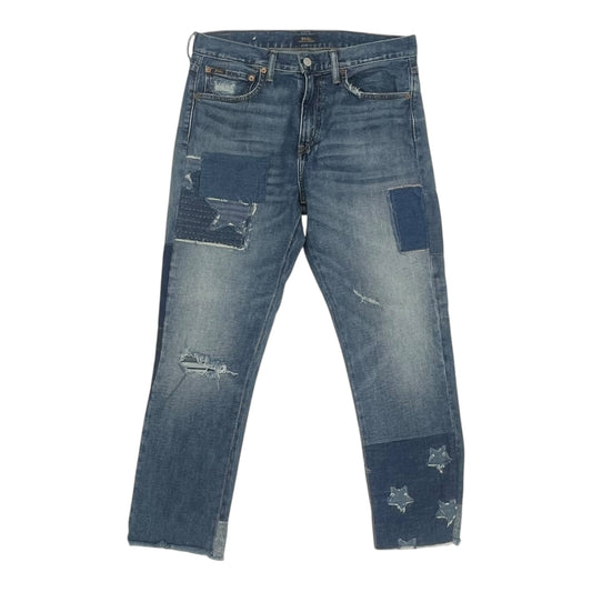 Jeans Cropped By Polo Ralph Lauren In Blue Denim, Size:10