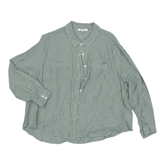 Top Ls By Clothes Mentor In Green & White, Size:2X
