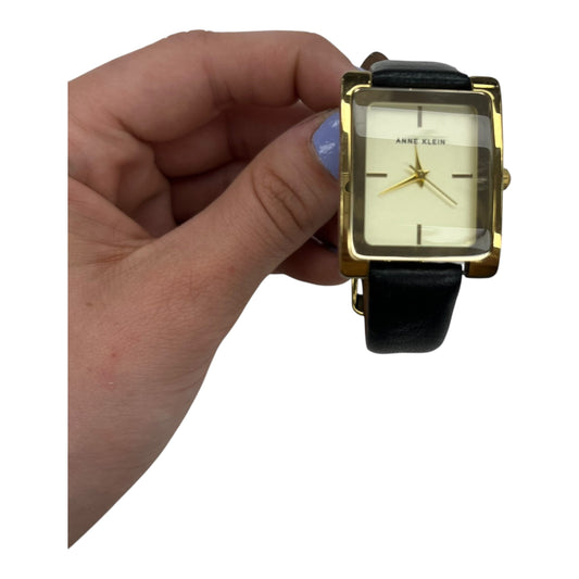 Watch By Anne Klein In Black & Gold