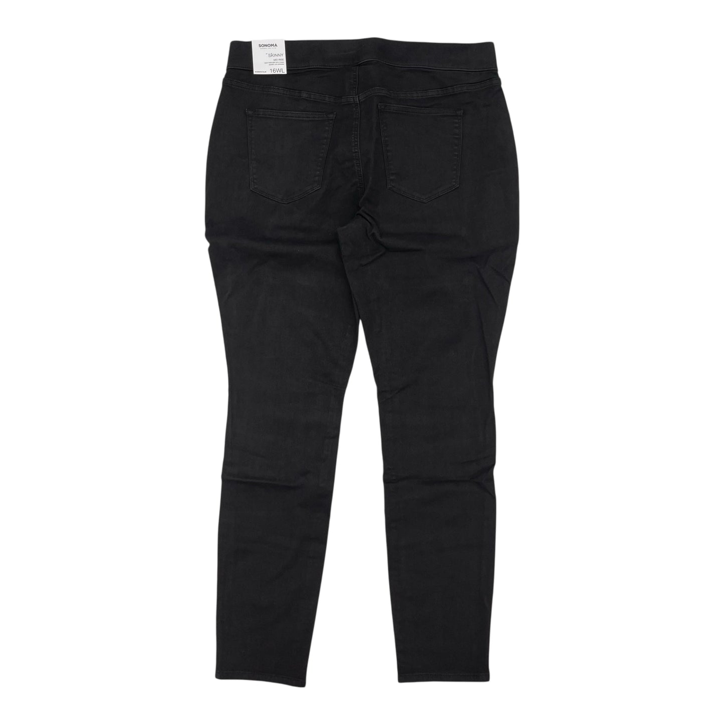 Jeans Skinny By Sonoma In Black Denim, Size:16