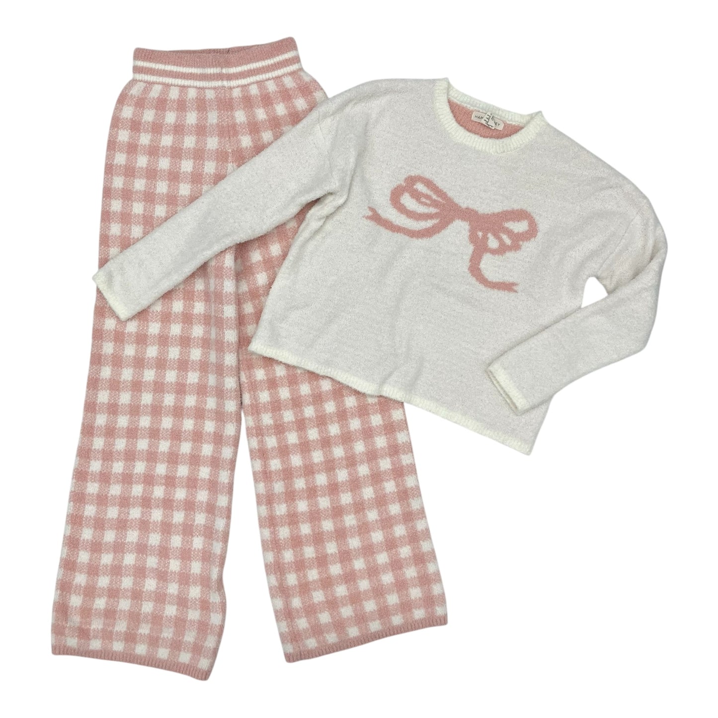 Pajamas 2Pc By Happily Grey In Cream & Pink, Size:S