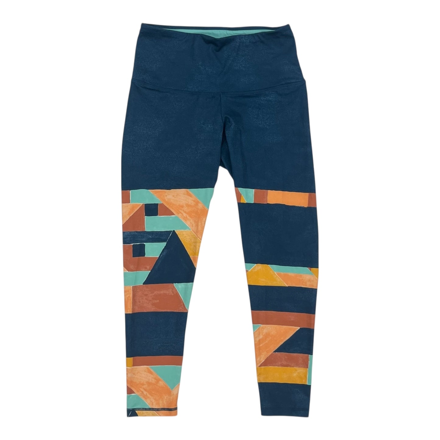 Athletic Leggings By Prana In Blue & Orange, Size:M