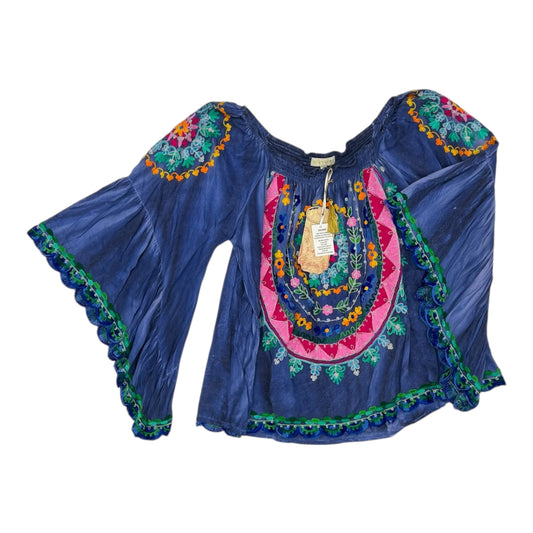 Blouse Ls By Cmb In Blue, Size:L