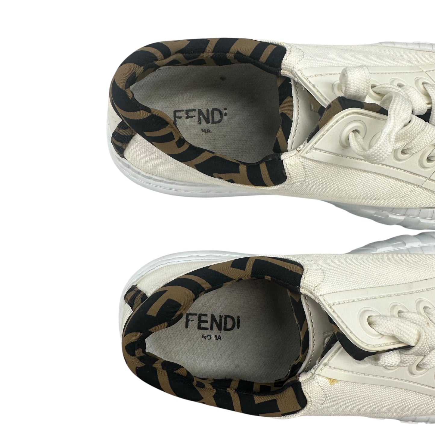 Shoes Luxury Designer By Fendi In White, Size:7.5