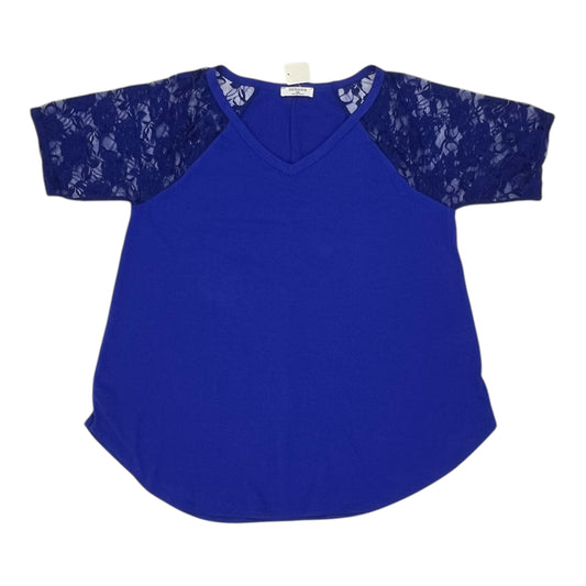 Blouse Ss By Zenana Outfitters In Purple, Size:2X