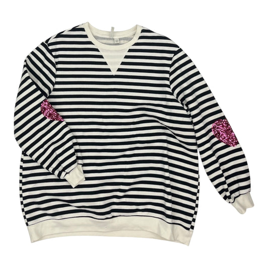 SWEATSHIRT CREWNECK by CATO in STRIPED PATTERN, Size:1X
