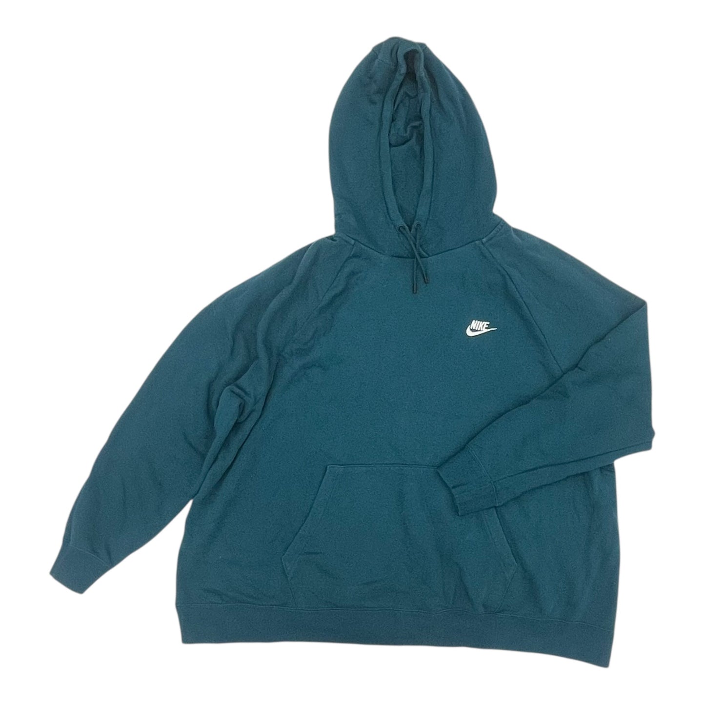 Athletic Sweatshirt Hoodie By Nike In Teal, Size:3X