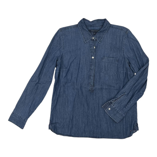 Top Ls By Tommy Hilfiger In Blue Denim, Size:L