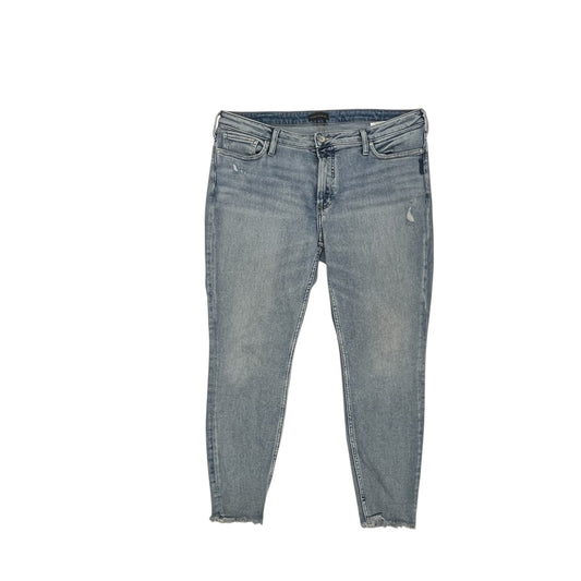 Jeans Skinny By Silver In Blue Denim, Size:18