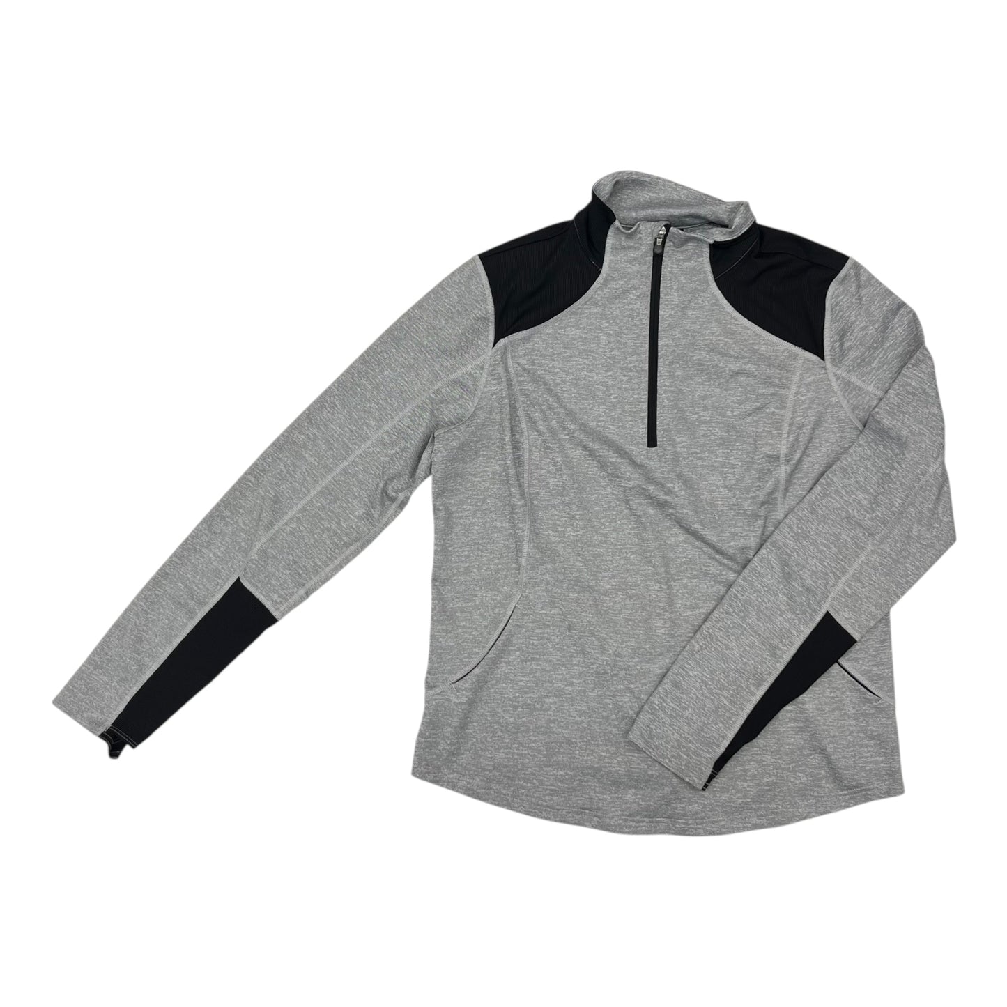 Athletic Top Ls Collar By Tek Gear In Grey, Size:Xl