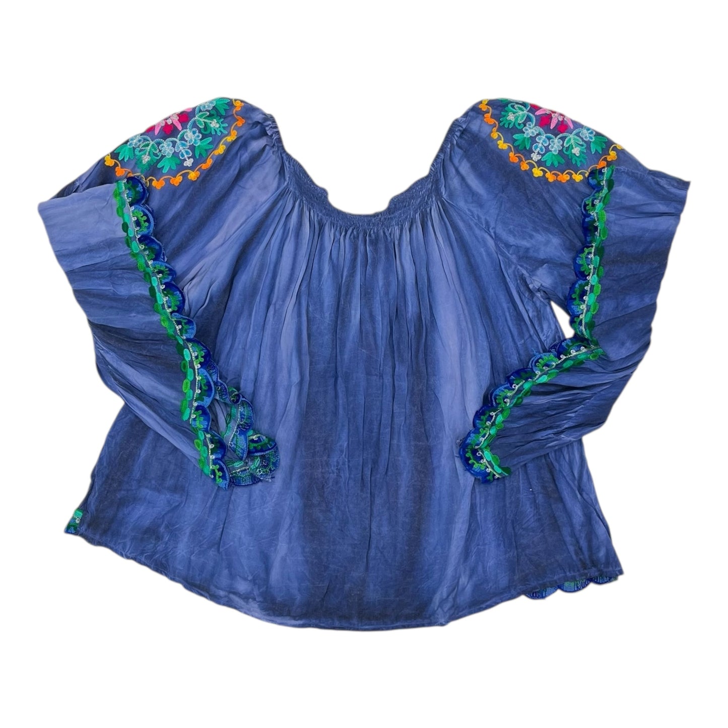 Blouse Ls By Cmb In Blue, Size:L