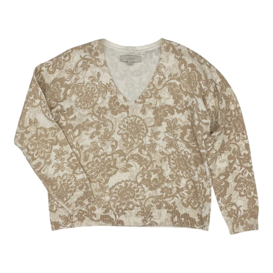 Sweater By Loft In Cream & Tan, Size:S