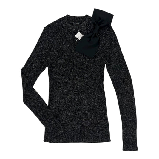 Sweater By Ann Taylor In Black & Silver, Size:M